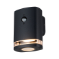 Preview: Kanlux Wandleuchte ZEVI W EL mit Bewegungsmelder PIR Sensor schwarz IP54 1xGU10 90100