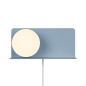 Preview: Wandleuchte Lilibeth Nordlux E14 blau mit Ablage Opalglasschirm 2312931006