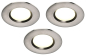 Preview: Clarkson 3er Set Round IP65 LED Einbaustrahler Nordlux Geb. Stahl warmweiss 2700K 3x4,8W 47590132