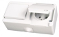 Preview: IP54 Steckdose mit Schalter Feuchtraum Aufputz 10A Weiss Gunsan