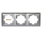 Preview: Gunsan Visage 3-fach Rahmen für 3 Steckdosen Taster Dimmer silber