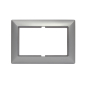 Preview: 2-fach Steckdosenabdeckung Visage Gunsan silber Rahmen für 2-fach Steckdose