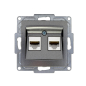 Preview: 2-fach CAT5e Datenbuchse Visage Gunsan dunkelsilber Unterputz