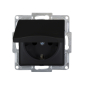 Preview: Gunsan Steckdose mit Deckel Visage Moderna schwarz Unterputz 250V 16A
