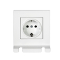 Preview: Gunsan Eqona Pratic Steckdose mit 2 Steckerhalterungen Weiss Unterputz 01401105100115