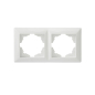 Preview: Gunsan Visage 2-fach Rahmen fuer 2 Steckdosen Lichtschalter Dimmer weiss 1281100000141
