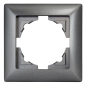 Preview: Rahmen Visage Gunsan dunkelsilber 1-fach für Steckdose, Schalter oder Dimmer