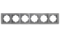Preview: Gunsan 6-fach Rahmen Moderna silber Steckdosenabdeckung