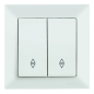 Preview: Candela 2-fach Wechselschalter Mutlusan Schalter Unterputz weiss