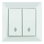 Preview: Candela 2-fach Wechselschalter Mutlusan Schalter Unterputz weiss