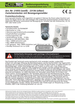 Zwischenstecker mit Bewegungsmelder 120° 9m Reichweite 230V 1200W weiß PIR-Sensor LED geeignet