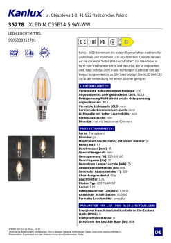 LED Kerze XLEDIM C35 2700K E14 dimmbar 5,9W Leuchtmittel 806Lm warmweiss 35278