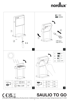 Nordlux LED Solarleuchte Saulio To-Go Braun IP44 Akkuleuchte 2418035018