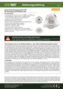 PIR Bewegungsmelder 360° Deckeneinbau 6m Reichweite 3-Draht 19826