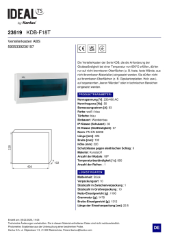 Verteilerkasten Unterputzverteiler ABS KDB F18T 18 Module 23619