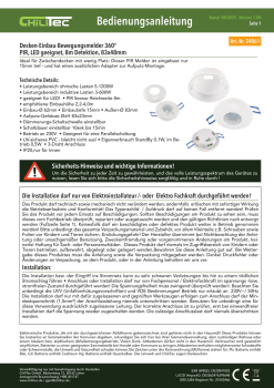 PIR Bewegungsmelder für Deckeneinbau + Aufputz 360°, LED geeignet, 8m Detektion, weiß, 24061