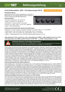 4-fach Steckdosenblock + 2x USB A+C 3,1A schwarz Aufbausteckdosen 23790