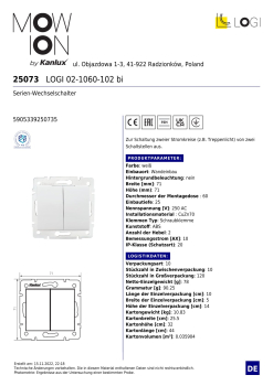 Preview: LOGI Serien-Wechselschalter Doppelwechselschalter Weiss Unterputz 25073