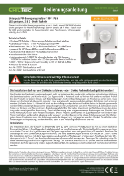 PIR Bewegungsmelder 190° IP65 2/3-Draht Technik anthrazit Unterputz 23621