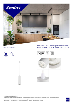 Pendelleuchte für 1-Phasen Stromschiene 1F TEAR ATL 22cm GU10 Kanlux 45917