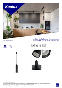 Schienenpendel für 1-Phasen Stromschiene 1F TEAR ATL 22cm schwarz GU10 Kanlux 45916