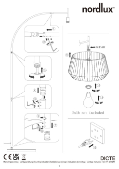 Nordlux Bodenlampe Dicte Beige E27 Stehlampe, Schirm aus Textilien
