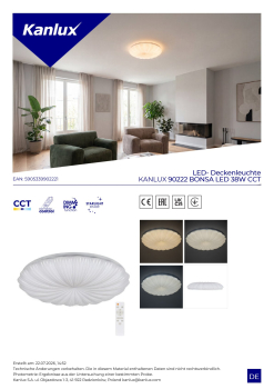 Kanlux LED Deckenleuchte BONSA CCT 3000K, 4000K, 6500K FB dimmbar Ø490 weiss Sternenhimmel 90222