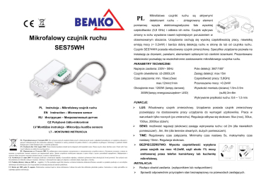 Bemko Mikrowellen Bewegungsmelder mit Sonde 360° 1200/300W IP20 B51-SES75WH