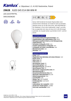 XLED LED Lampe G45 2700K E14 matt 6W Filament Leuchtmittel 810Lm warmweiss 29628