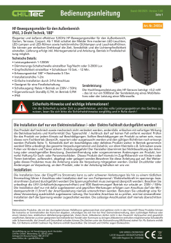 ChiliTec IP65 HF-Bewegungsmelder "CT-HFB 65" Aufputz 3-Draht 180° Schwarz 24056