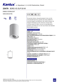 Deckenleuchte BORD XS DLP-50-W weiss GU10 Zylinderleuchte 25479