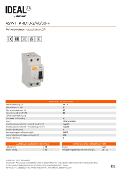 Fehlerstromschutzschalter Typ-F 40A 2P 30mA KRD10-2/40/30-F FI-Schalter IDEAL 45771