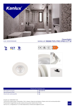 LED Downlight FIZU PRO CCT 5,5W IP65 Einbauleuchte 3000/4000/6500K weiss Kanlux 38268
