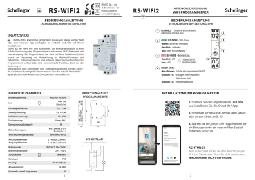 Schelinger ASTRO Zeitschaltuhr Digital WIFI Astronomisch 1 Kanal 48-240V AC/DC A26-RS-WIFI2