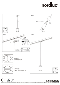 Deckenleuchte Link Rondie Pendel Nordlux weiss GU10 für Lichtschienensysteme