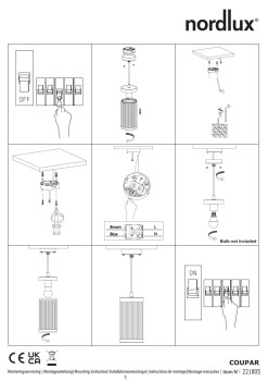 Pendelleuchte Coupar Nordlux E27 Sandfarbig Pendel IP33 2218053008