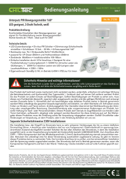 Bewegungsmelder 160° 3-Draht PIR UP, LED geeignet, weiß 21250