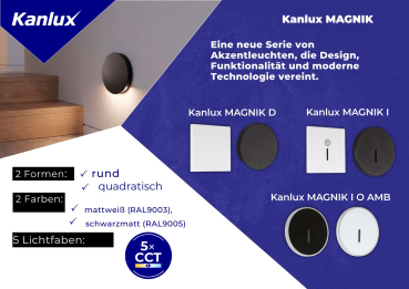 LED Wandleuchte MAGNIK schwarz CCT 2700-5700K eckig 230V 1,7W 7Lm 90824