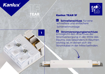 Schienenleuchte 1-Phasen Stromschiene ALTEAR SET 1M3S B Kanlux 45922