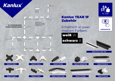 Schienenleuchte 1-Phasen Stromschiene ALTEAR SET 1M3S W 3xSpots Kanlux 45923