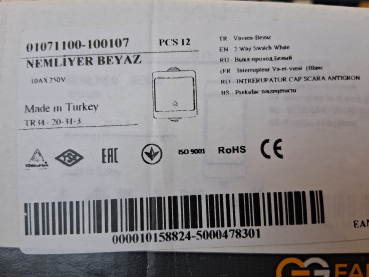 Wechselschalter Feuchtraum IP54 2-Wege Schalter Aufputz Weiss Gunsan