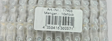 Lüsterklemmen transparent 1,5-2,5mm², 12 Klemmen Messingeinsatz, 17903