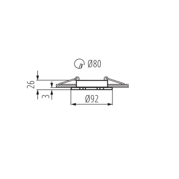 Deckeneinbaustrahler SEIDY CT-DTO50-B Einbaurahmen schwarz Alu gebürstet