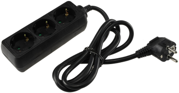 Preview: ChiliTec Steckdosenleiste 3-fach 3600W 1,4m Kabel schwarz Schutzkontakt 18577