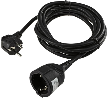 Verlängerungskabel 3m schwarz H05VV-F3G 1,5mm² 16A/250V 18849