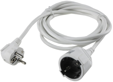 Verlängerungskabel 3m weiß H05VV-F3G 1,5mm² 16A/250V 18852