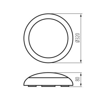 Kanux LED Deckenleuchte DABA AIO IP65 20W CCT 3000/4000/6500K 19068