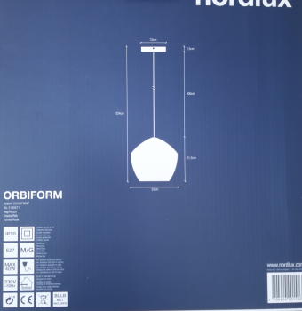 Preview: Nordlux Pendelleuchte Orbiform Rauch Smoke E27 Glass 2010673047