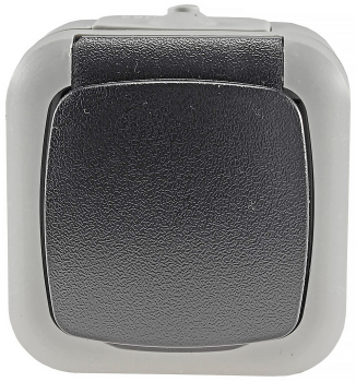 Preview: Feuchtraum Steckdose mit Deckel IP44 grau ChiliTec 20468