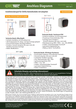 Feuchtraum Kontroll-Schalter IP44 grau ChiliTec 20491